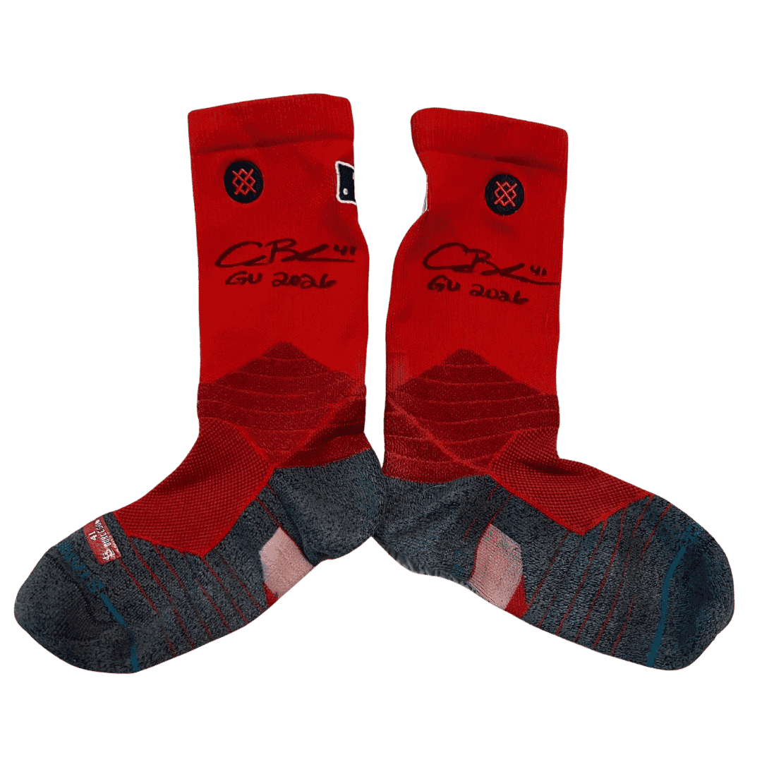 Alec Burleson St Louis Cardinals Autographed 2026 Game Used Socks w/ Inscription - JSA COA