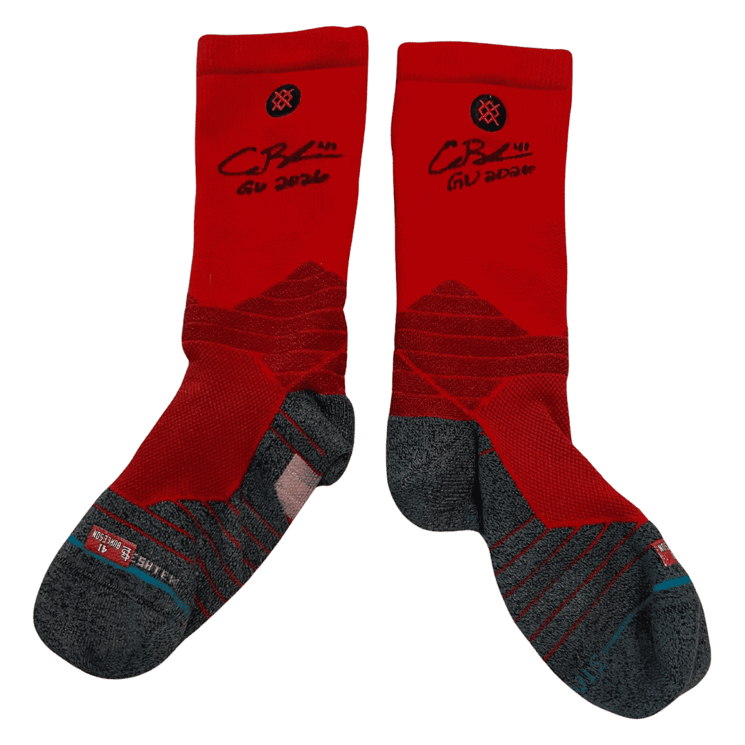 Alec Burleson St Louis Cardinals Autographed 2026 Game Used Socks w/ Inscription - JSA COA