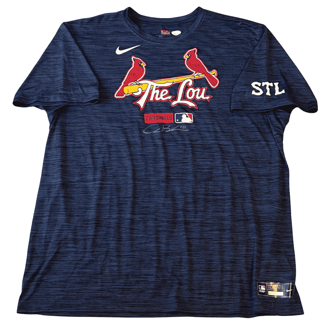 Alec Burleson St Louis Cardinals Autographed Player Worn City Connect Shirt - JSA COA