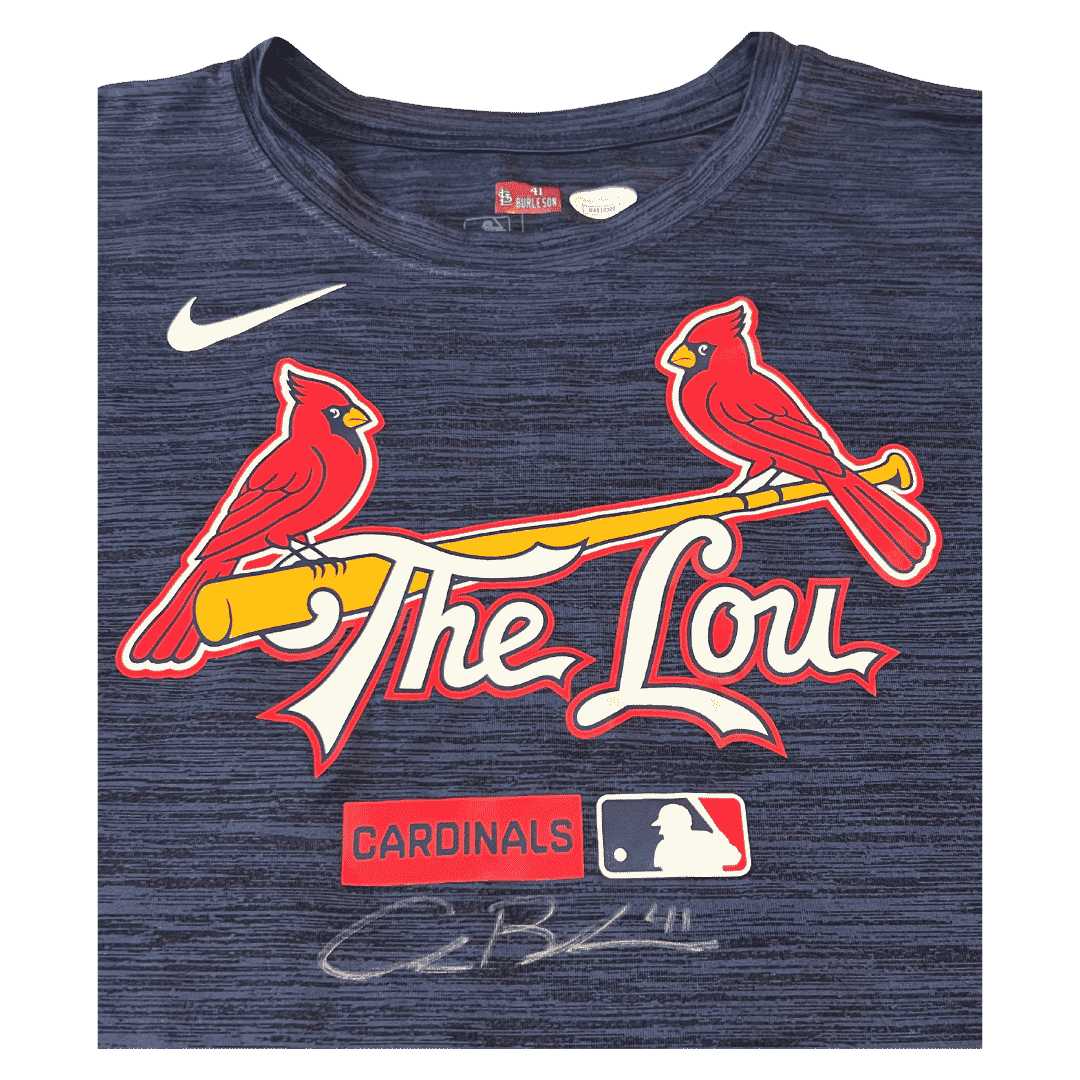 Alec Burleson St Louis Cardinals Autographed Player Worn City Connect Shirt - JSA COA