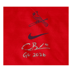 
Alec Burleson St Louis Cardinals Autographed Game Used Long Sleeve Red Shirt - JSA COA — Back