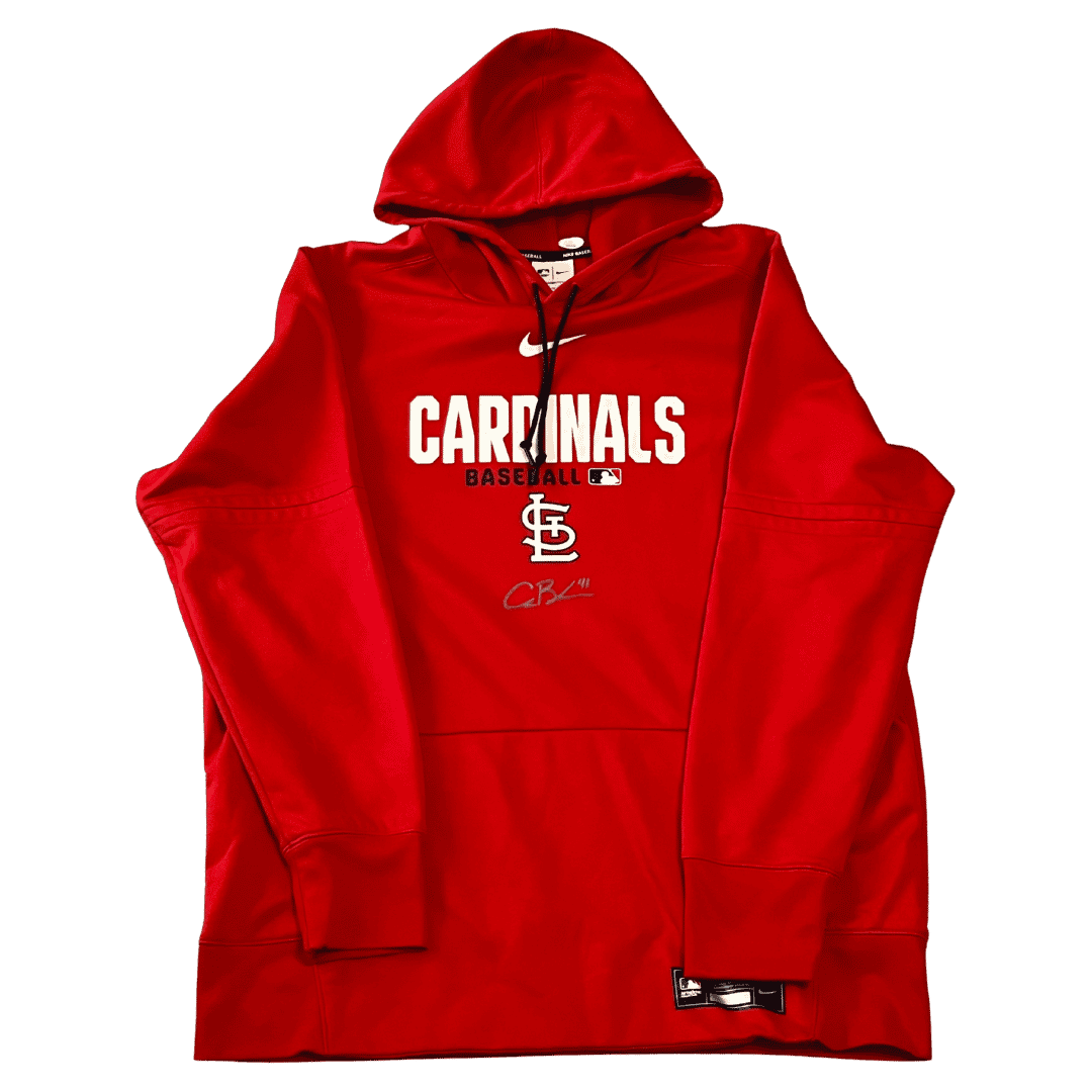 Alec Burleson St Louis Cardinals Autographed Player Worn Hoodie - JSA COA
