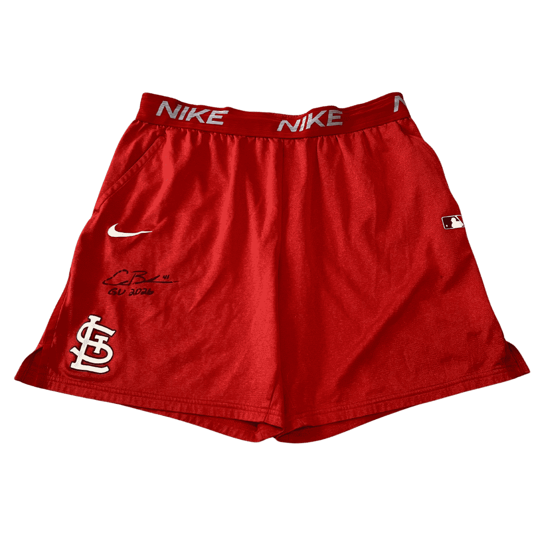 Alec Burleson St Louis Cardinals Autographed Player Worn Shorts - JSA COA
