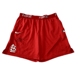 
Alec Burleson St Louis Cardinals Autographed Player Worn Shorts - JSA COA — Front
