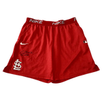 
Alec Burleson St Louis Cardinals Autographed Player Worn Shorts - JSA COA — Front