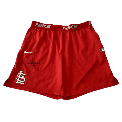 Alec Burleson St Louis Cardinals Autographed Player Worn Shorts - JSA COA