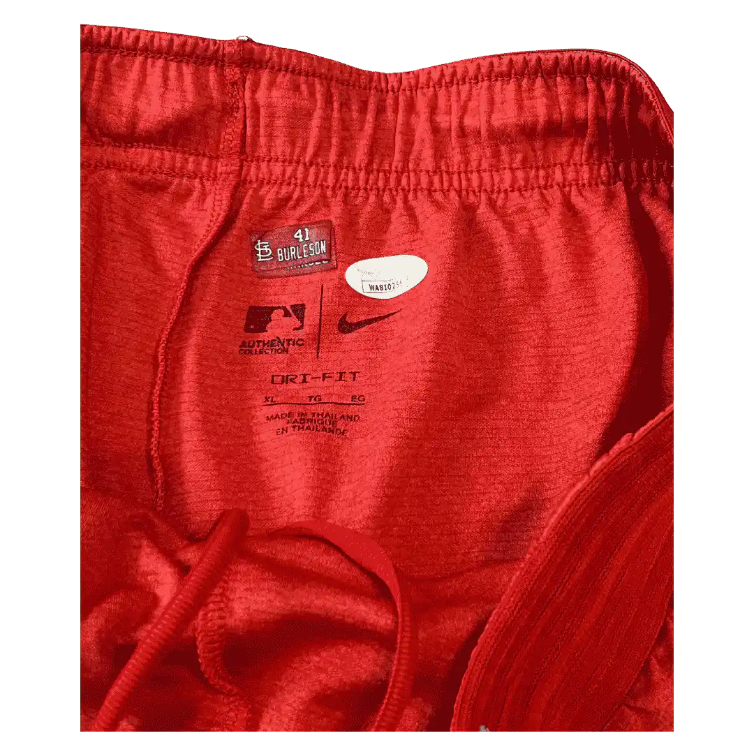 Alec Burleson St Louis Cardinals Autographed Player Worn Shorts - JSA COA