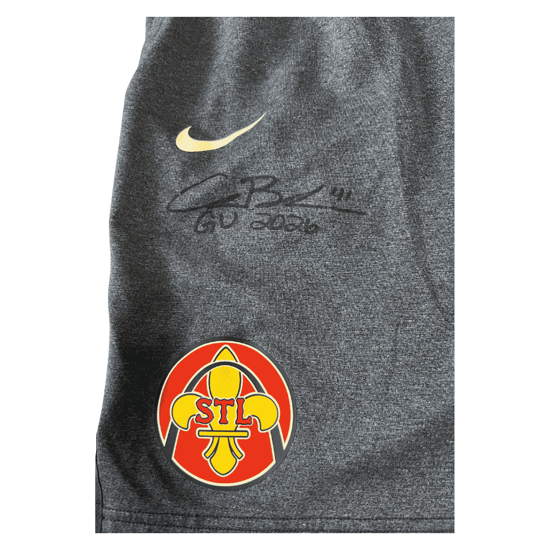 Alec Burleson St Louis Cardinals Autographed Player Worn Blue Shorts - JSA COA