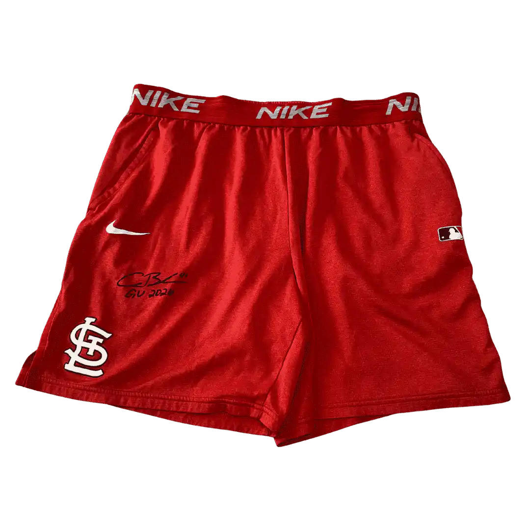 Alec Burleson St Louis Cardinals Autographed Player Worn Shorts - JSA COA