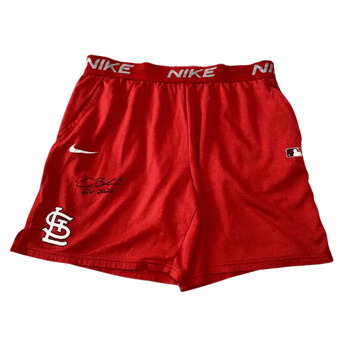 Alec Burleson St Louis Cardinals Autographed Player Worn Shorts - JSA COA