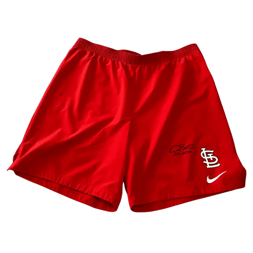 Alec Burleson St Louis Cardinals Autographed Player Worn Shorts - JSA COA