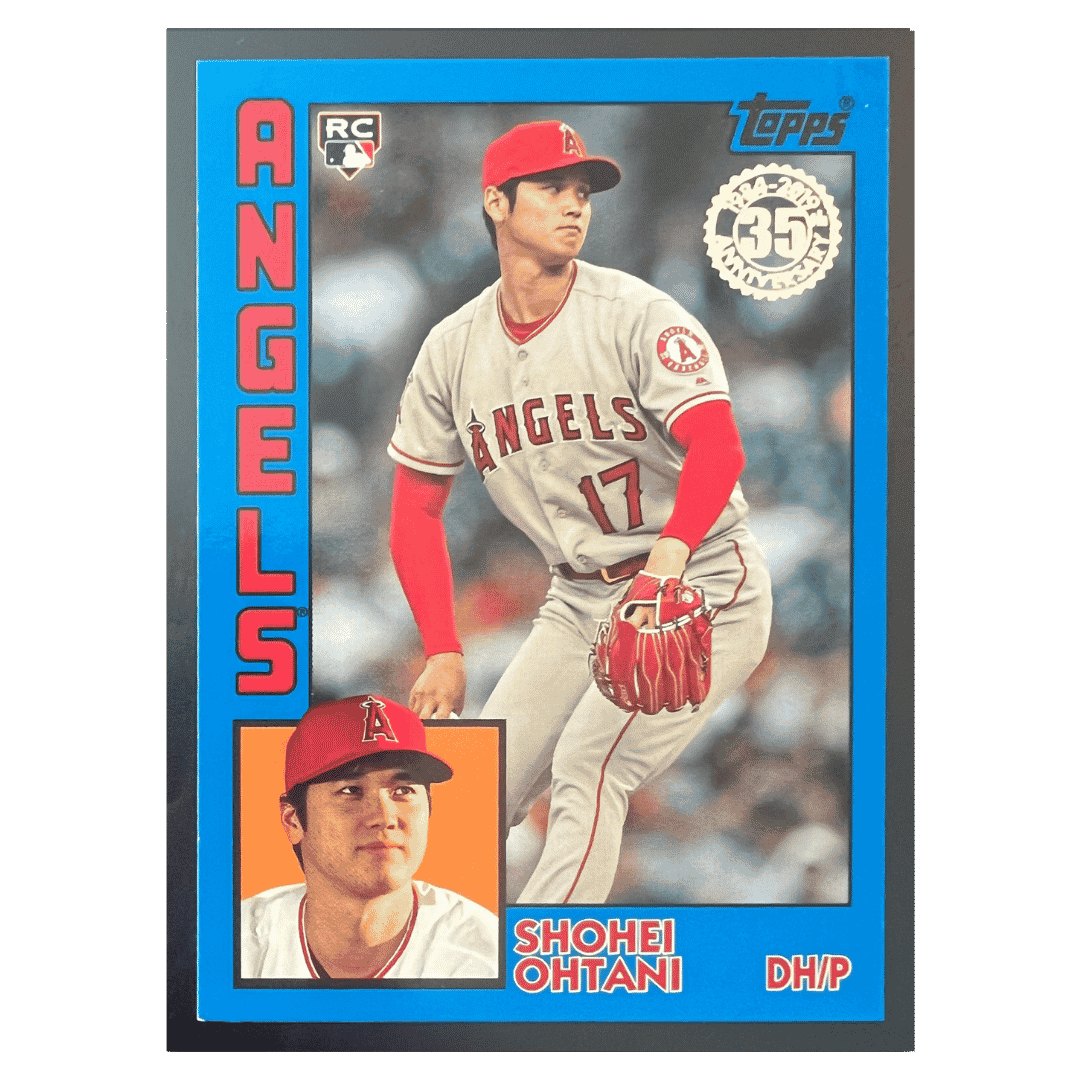 Shohei Ohtani 2019 Topps Update Series 1984 Topps Baseball Blue Rookie RC Error Card #84-25