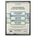 
Misiorowski / Horton/ Lowder 2024 Topps Pro Debut Triple Autographs Rookie RC /25 Card