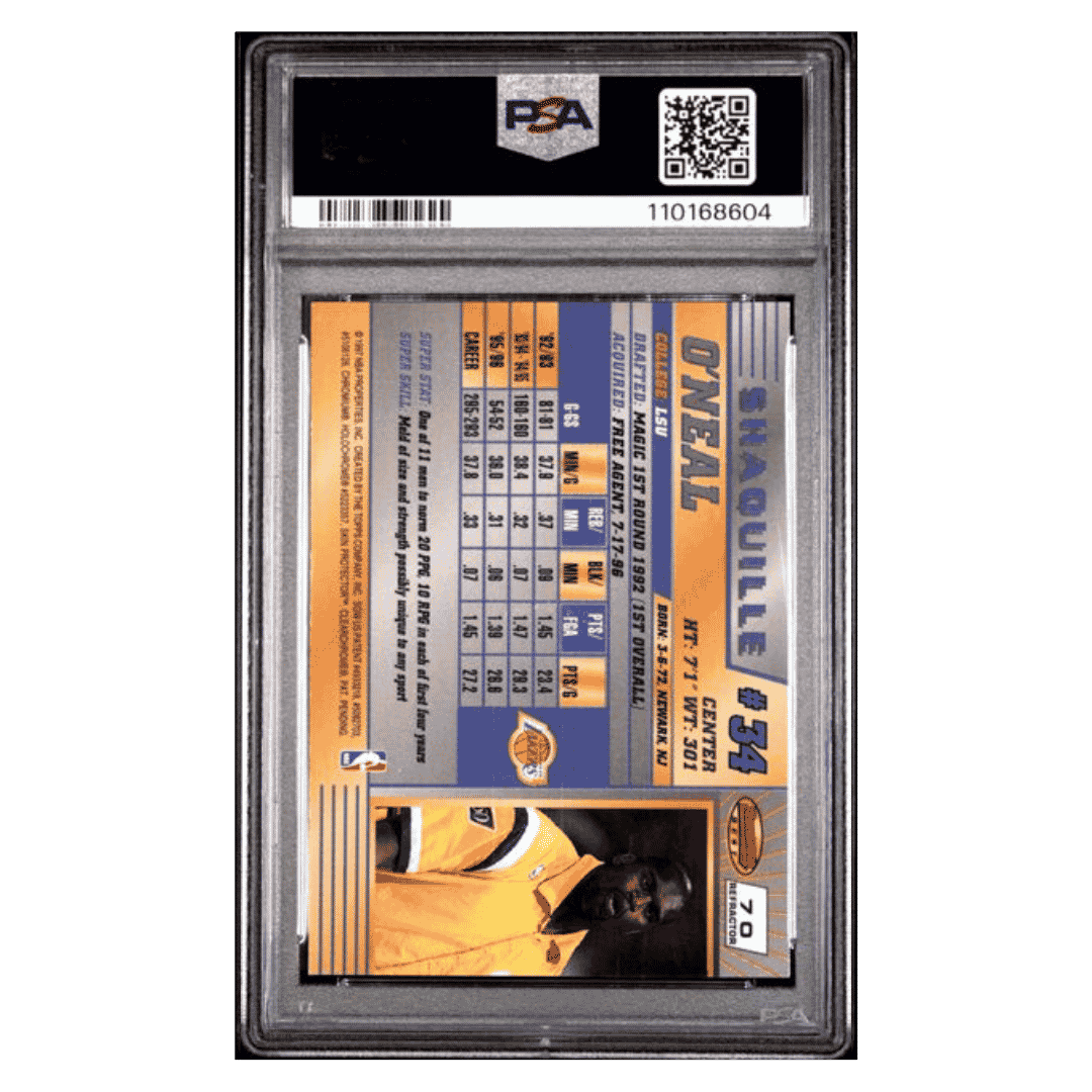 Shaquille O'Neal PSA 8 1996 Bowman's Best Refractor Card #70