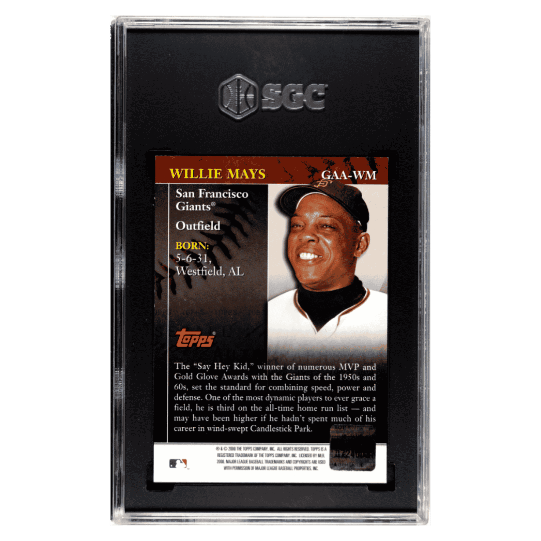 Willie Mays SGC 9 2001 Topps Golden Anniversary Autographed Card #GAA-WM