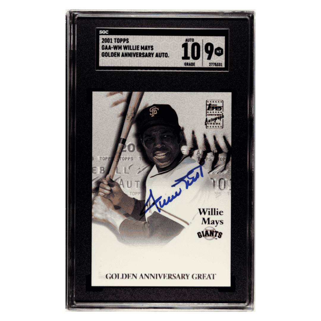 Willie Mays SGC 9 2001 Topps Golden Anniversary Autographed Card #GAA-WM