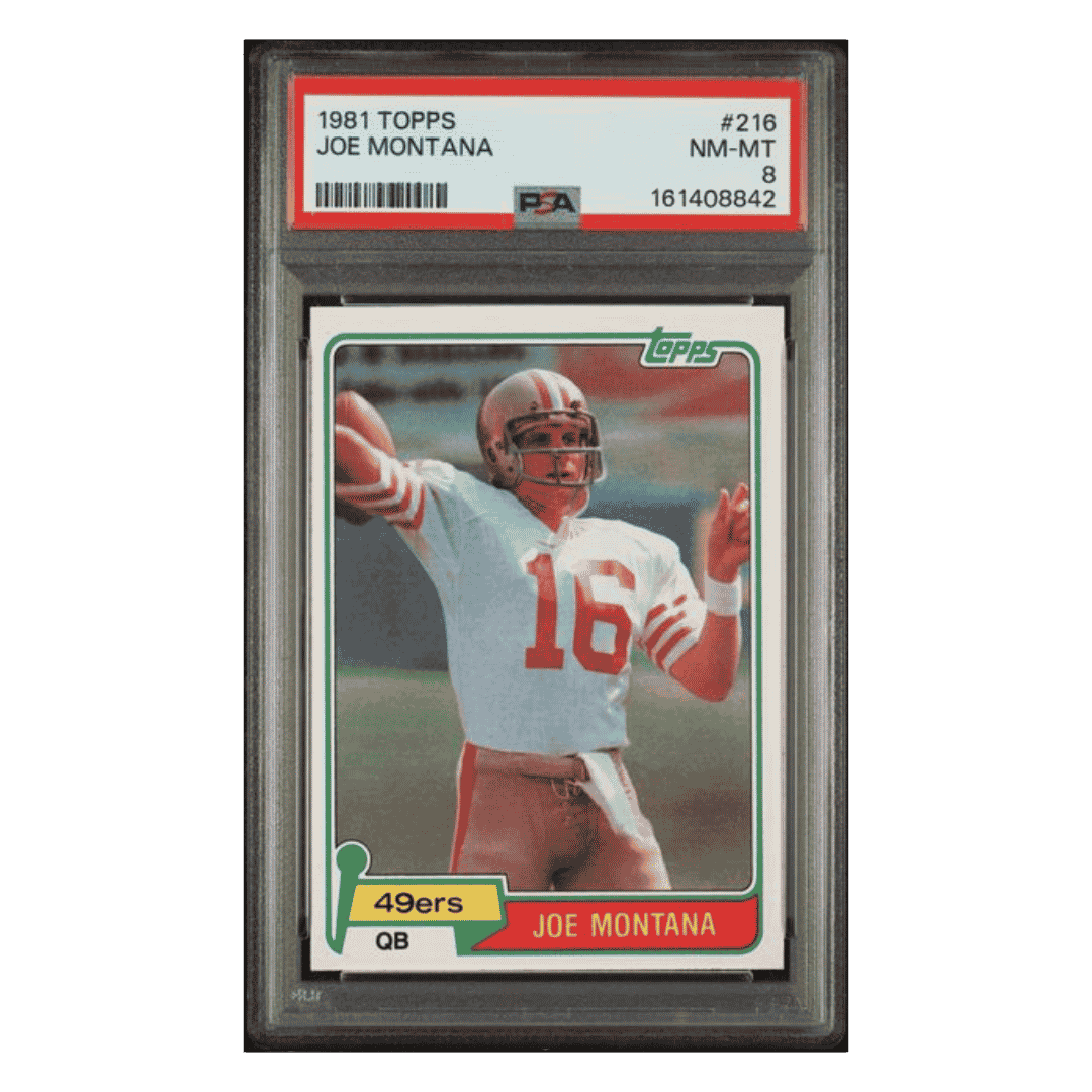Joe Montana PSA 8 1981 Topps Rookie RC Card #216