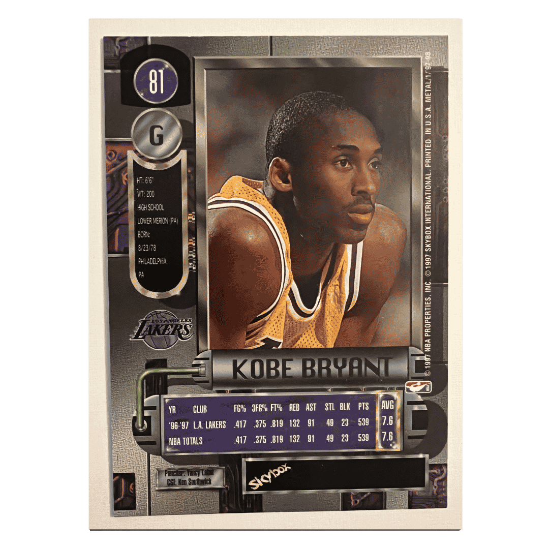 Kobe Bryant 1997-98 Skybox Metal Universe Card #81