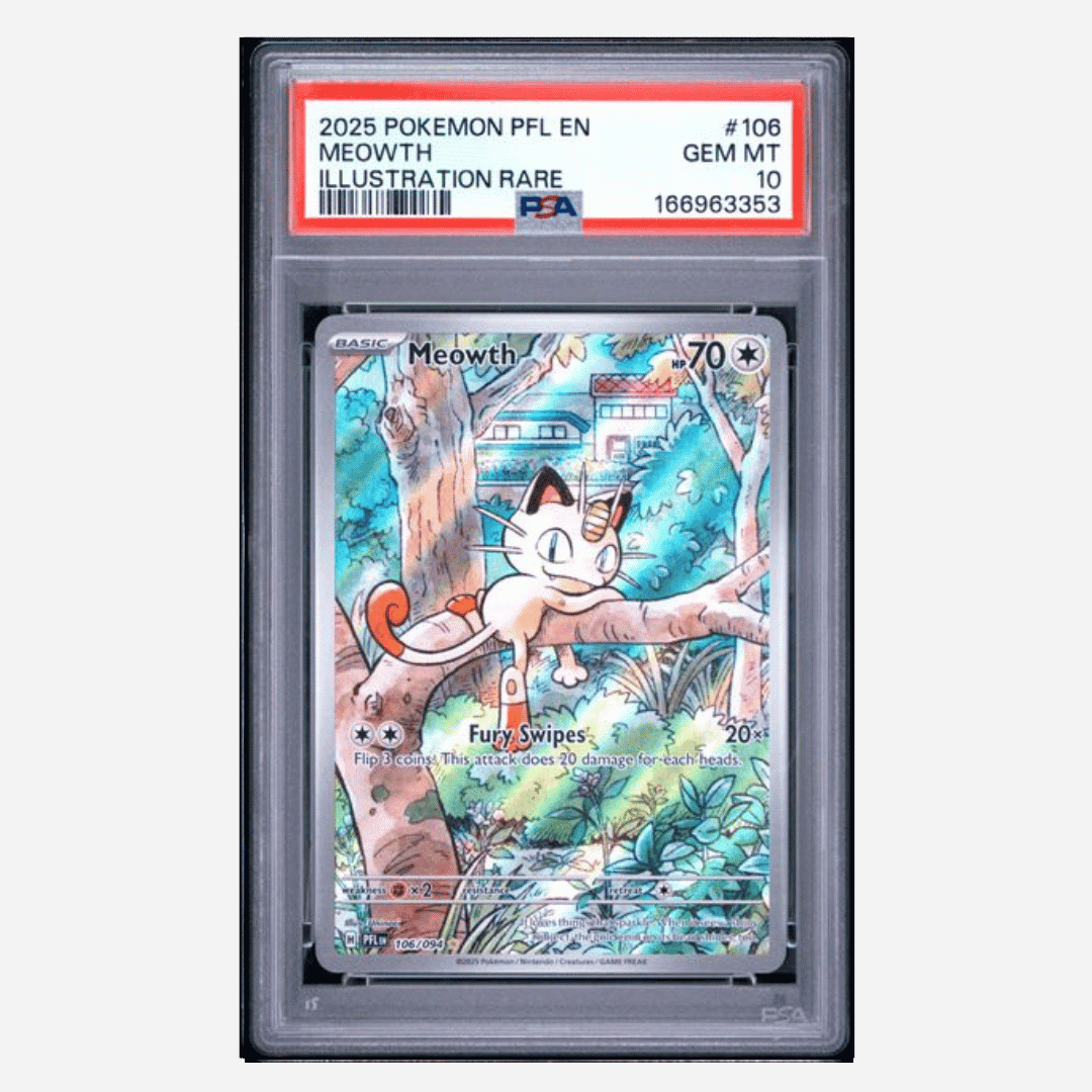 Meowth PSA 10 2025 Pokemon Phantasmal Flames Illustration Rare Card #106