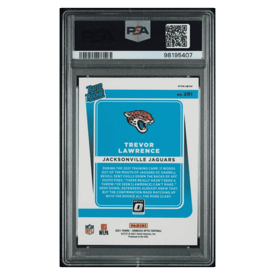 Trevor Lawrence PSA 9 2021 Panini Donruss Optic Blue Scope Rated Rookie Card #201