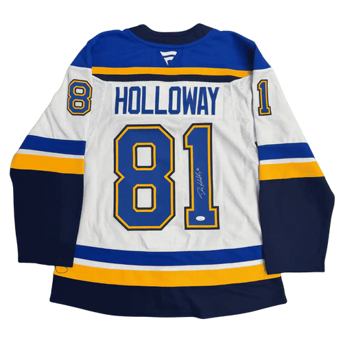Dylan Holloway St Louis Blues Autographed Fanatics Away Jersey - JSA COA