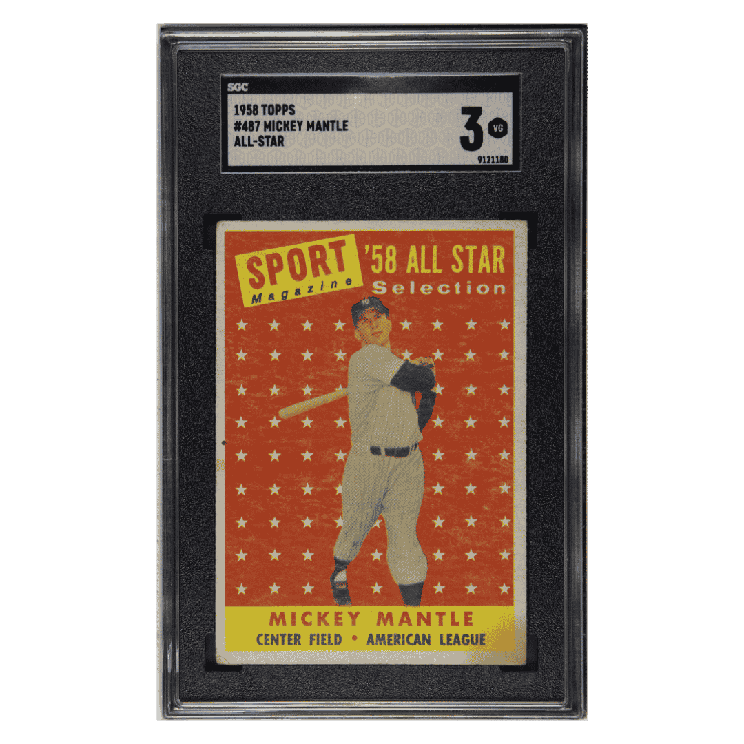 Mickey Mantle SGC 3 1958 Topps All-Star Card #487