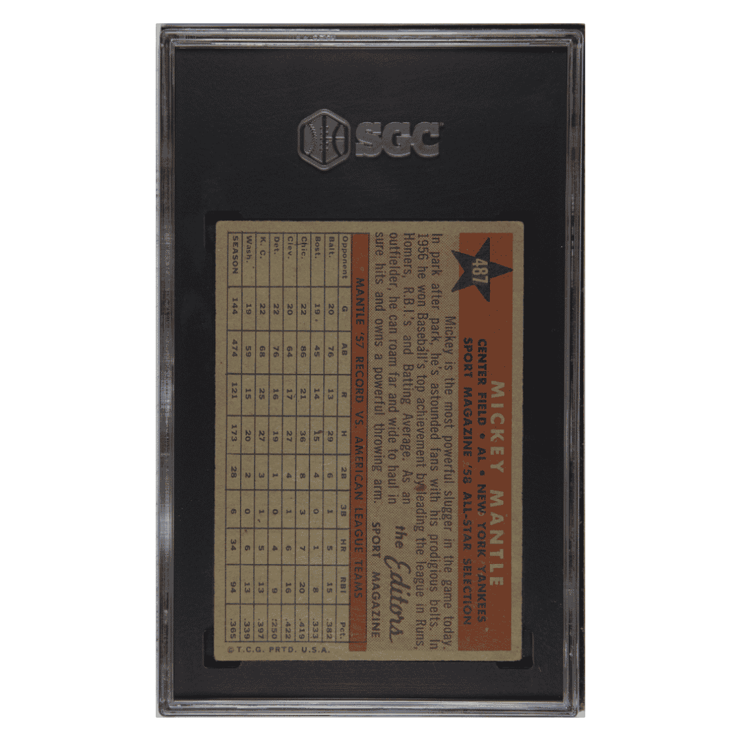Mickey Mantle SGC 4 1958 Topps All-Star Card #487