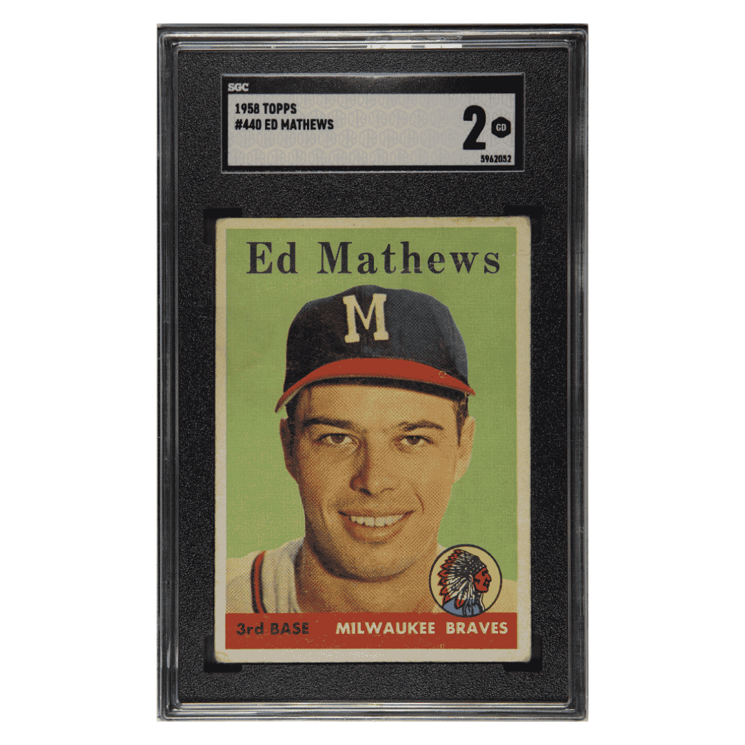 Ed Mathews SGC 2 1958 Topps Card #440
