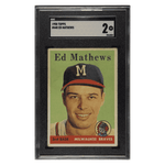 
Ed Mathews SGC 2 1958 Topps Card