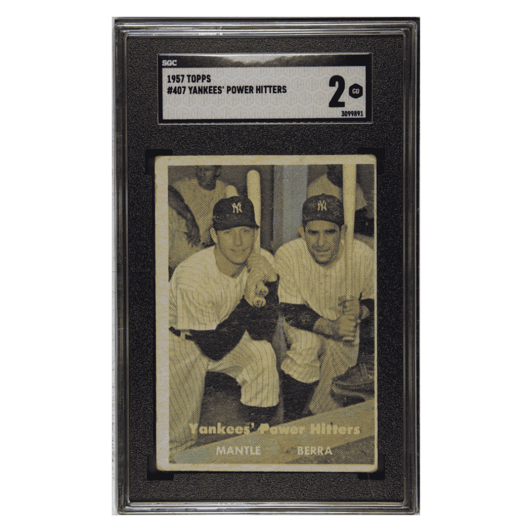 Yankees' Power Hitters SGC 2 1957 Topps Card #407