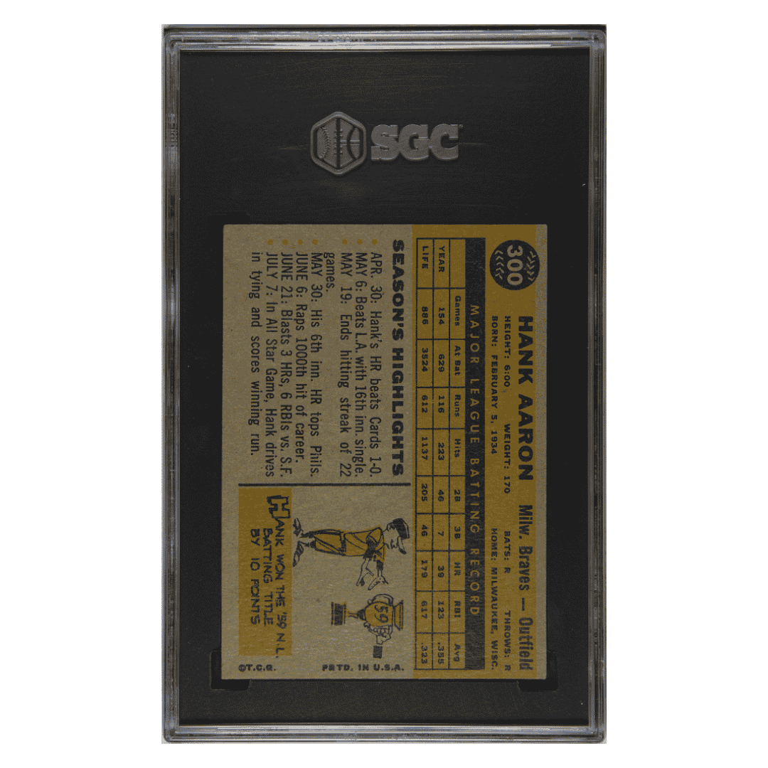 Hank Aaron SGC 4 1960 Topps Card #300