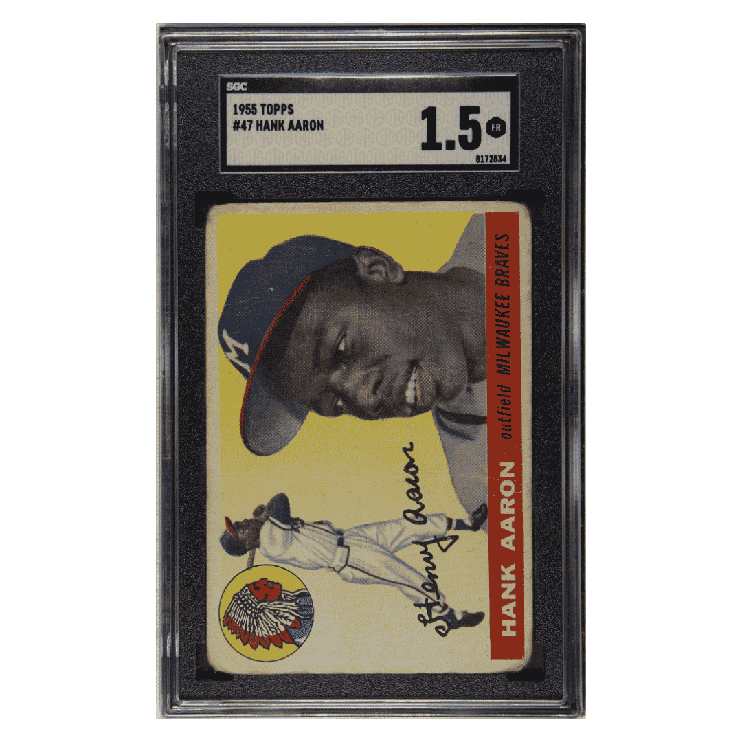 Hank Aaron SGC 1.5 1955 Topps Card #47