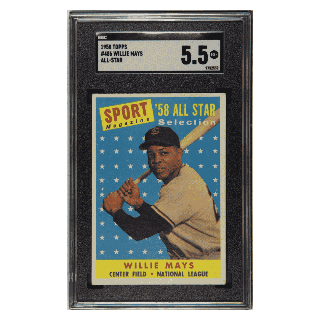 Willie Mays SGC 5.5 1958 Topps All-Star Card #486