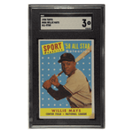 
Willie Mays SGC 3 1958 Topps All-Star Card