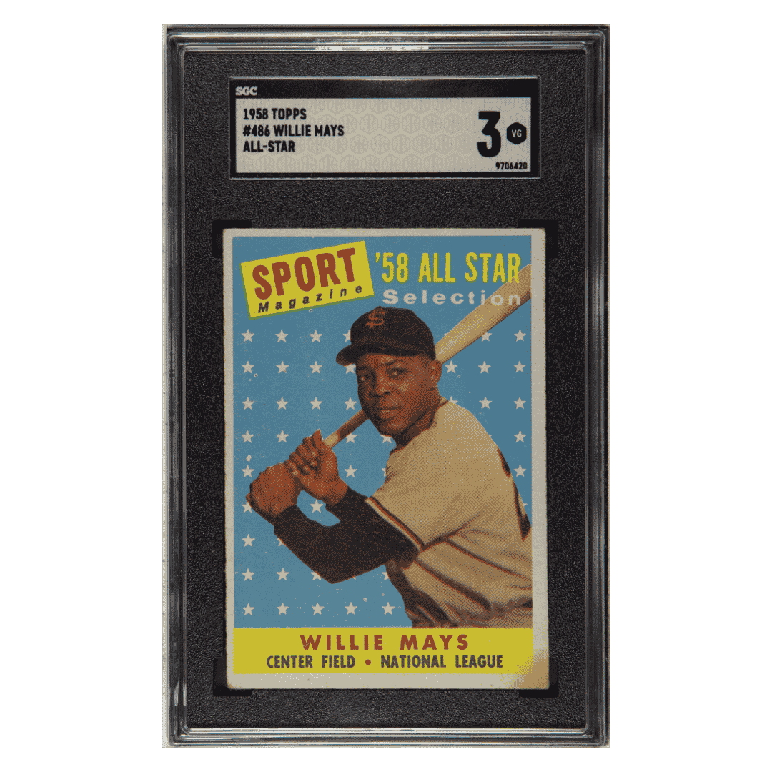 Willie Mays SGC 3 1958 Topps All-Star Card #486