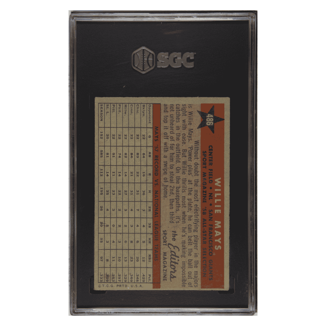 Willie Mays SGC 4 1958 Topps All-Star Card #486