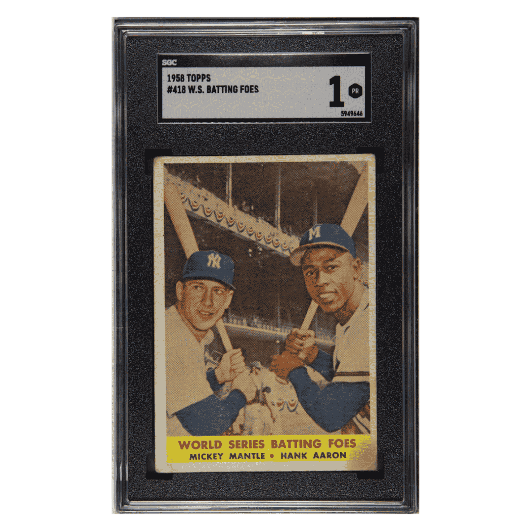 World Series Batting Foes SGC 1 1958 Topps Card #418