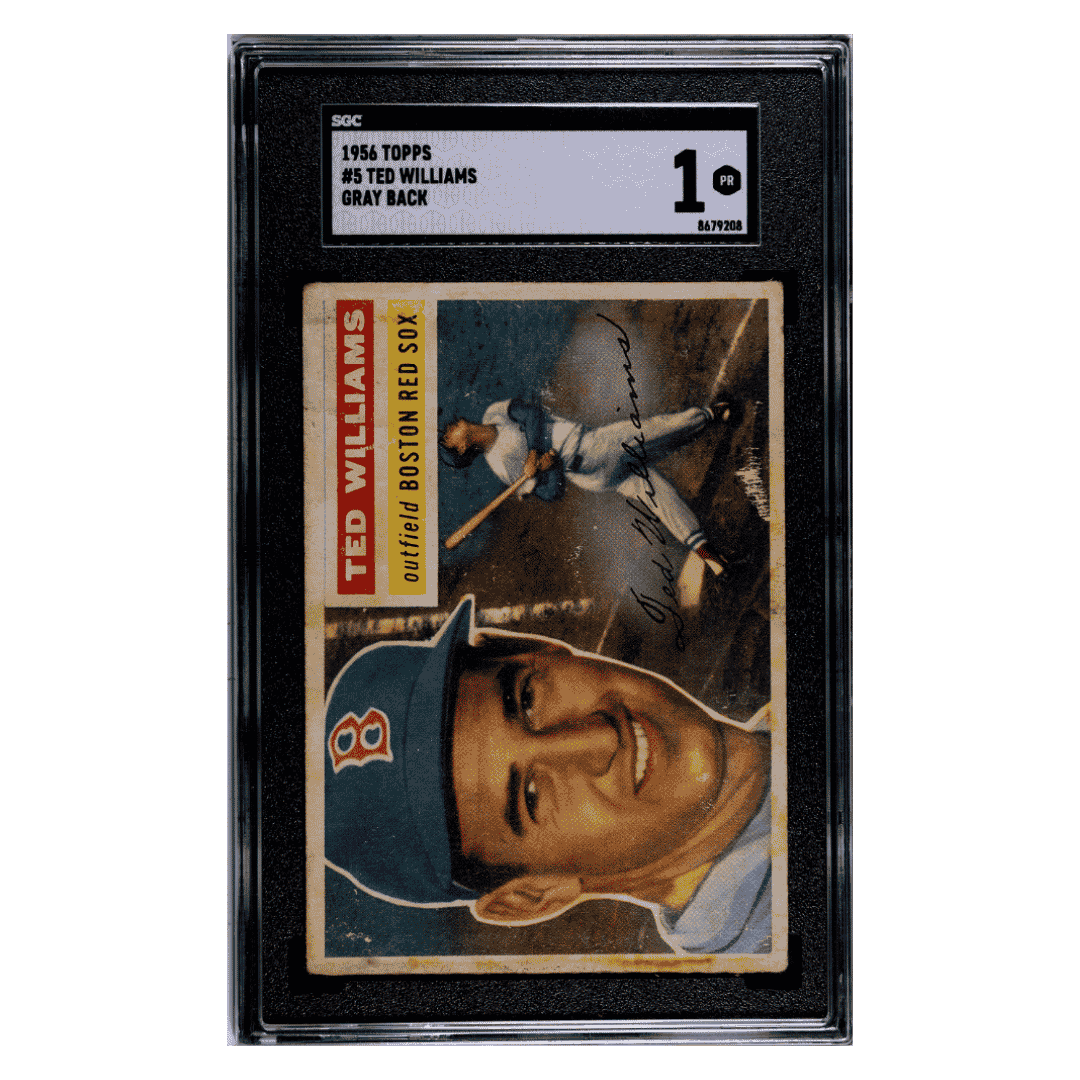 Ted Williams SGC 1 1956 Topps Gray Back Card #5