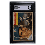 
Ted Williams SGC 1 1956 Topps Gray Back Card