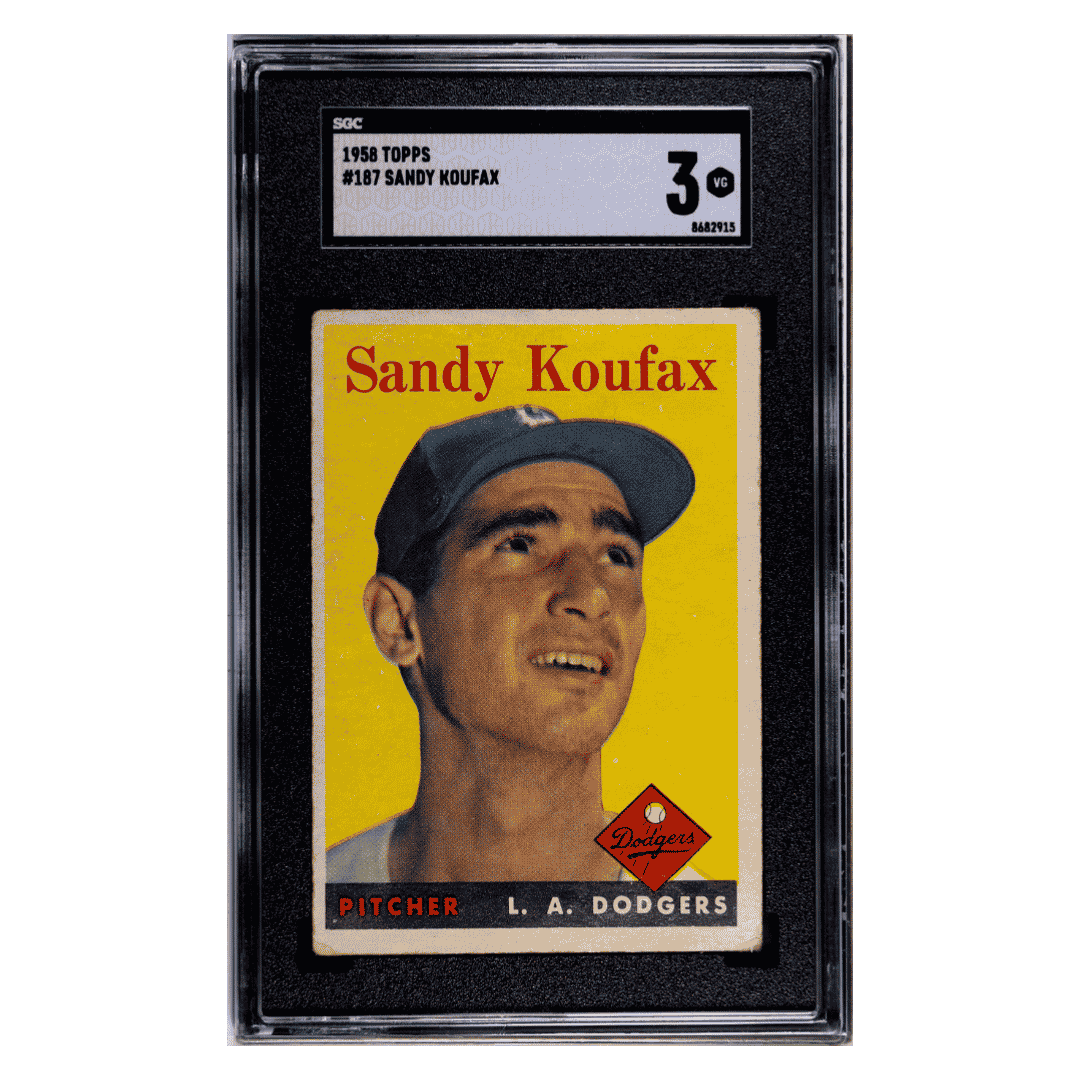 Sandy Koufax SGC 3 1958 Topps Card #187