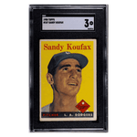 
Sandy Koufax SGC 3 1958 Topps Card