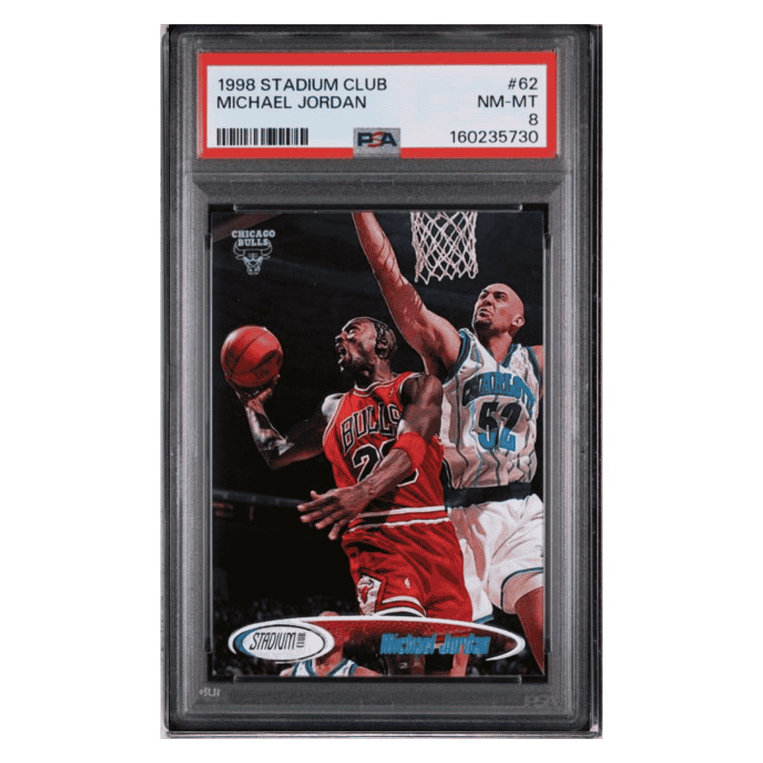 Michael Jordan PSA 8 1998 Topps Stadium Club Card #62