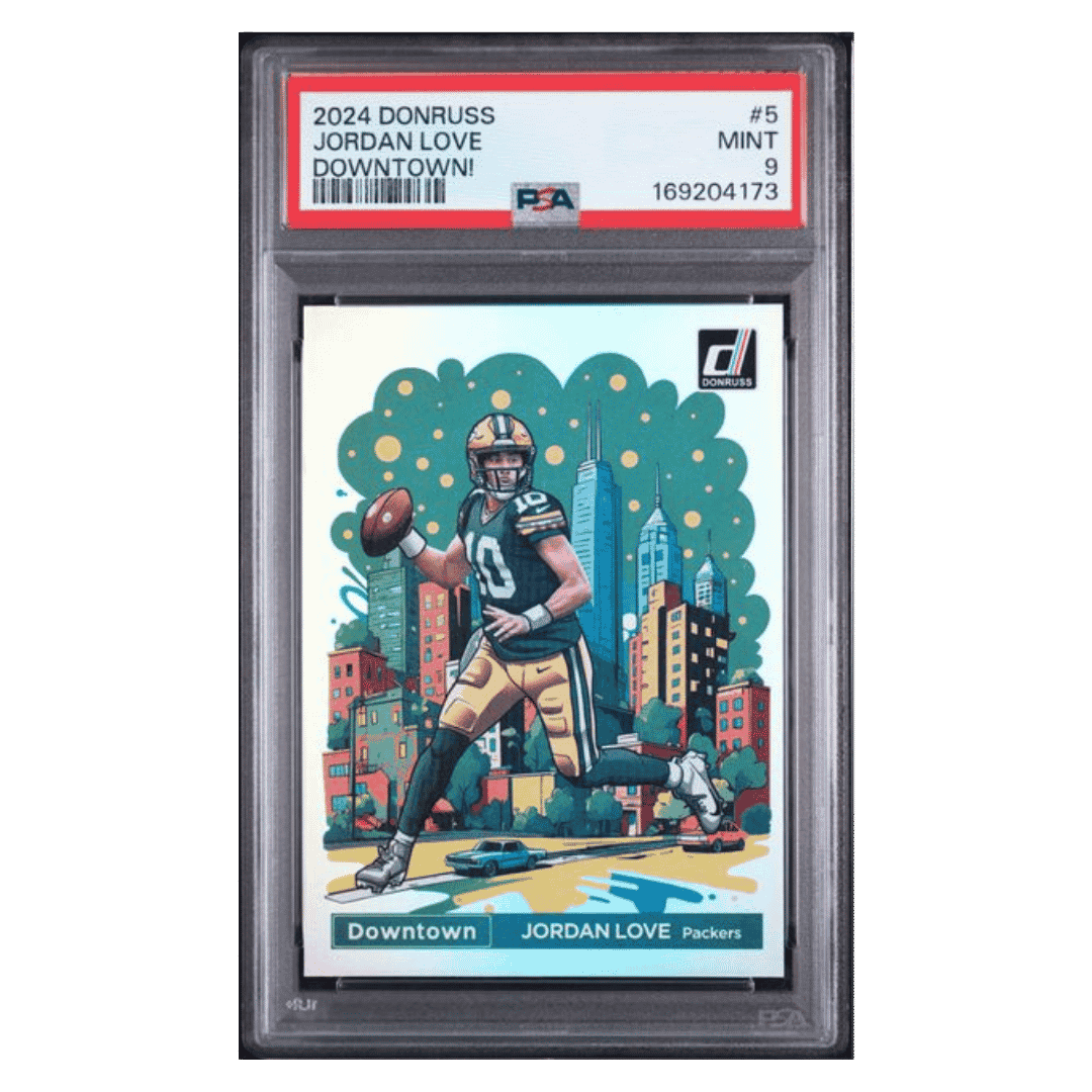 Jordan Love PSA 9 2024 Panini Donruss Downtown! Card #5