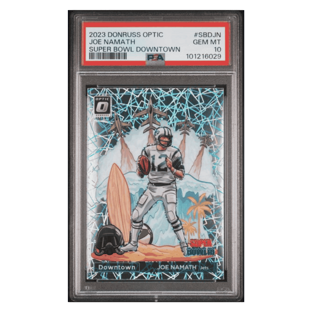 Joe Namath PSA 10 2023 Donruss Optic Super Bowl Downtown Card #SBDJN
