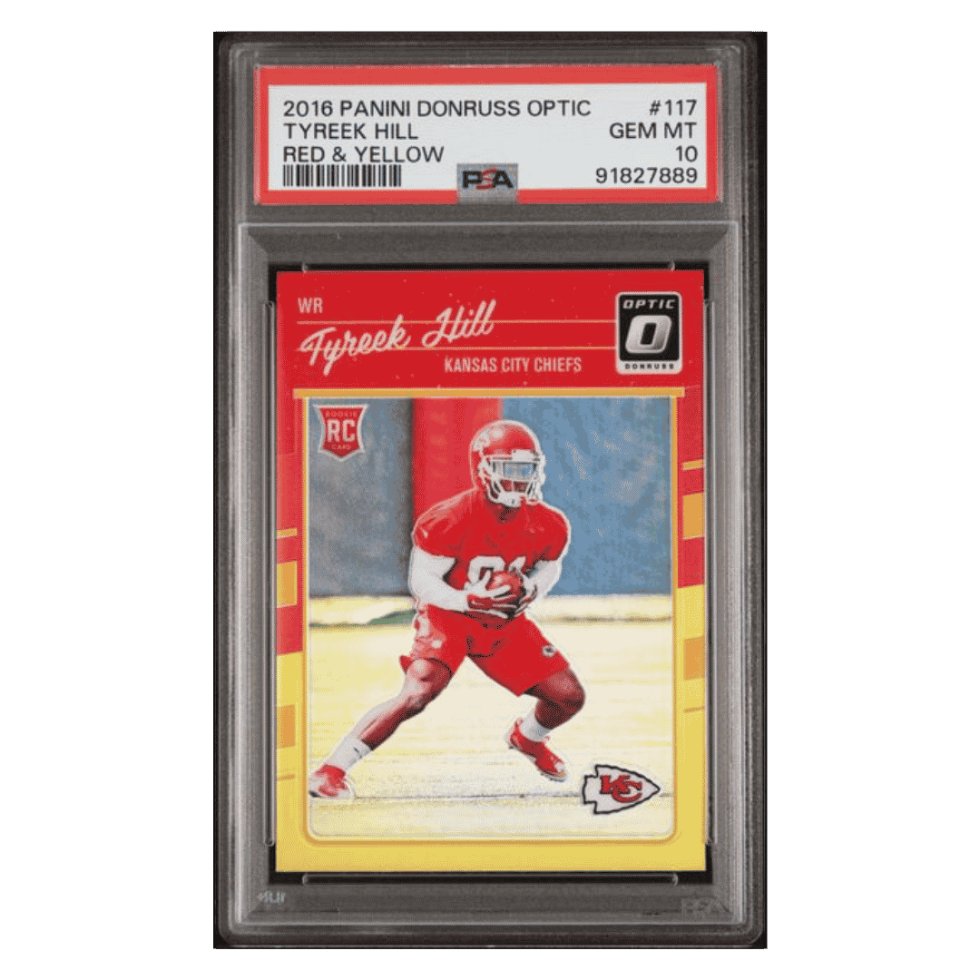Tyreek Hill PSA 10 2016 Panini Donruss Optic Red & Yellow Rookie RC Card #117