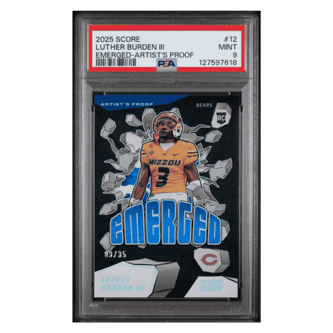 Luther Burden III PSA 9 2025 Panini Score Emerged Artist's Proof Rookie RC #d/ 35 Card #12