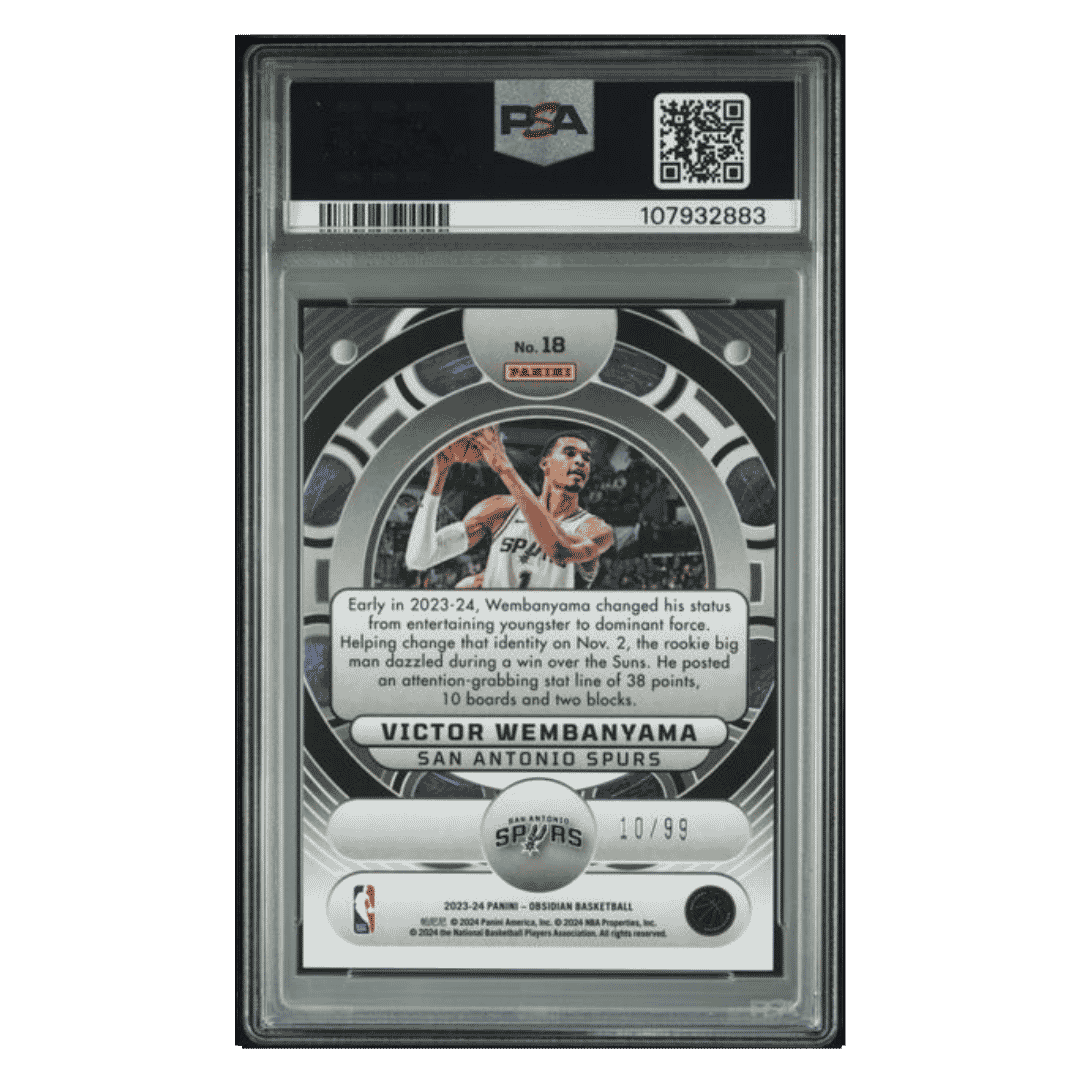 Victor Wembanyama PSA 8 2023 Panini Obsidian Orbital Rookie RC #d/ 99 Card #18