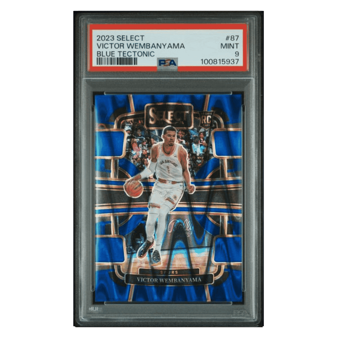 Victor Wembanyama PSA 9 2023 Panini Select Blue Tectonic Rookie RC #d/ 99 Card #87