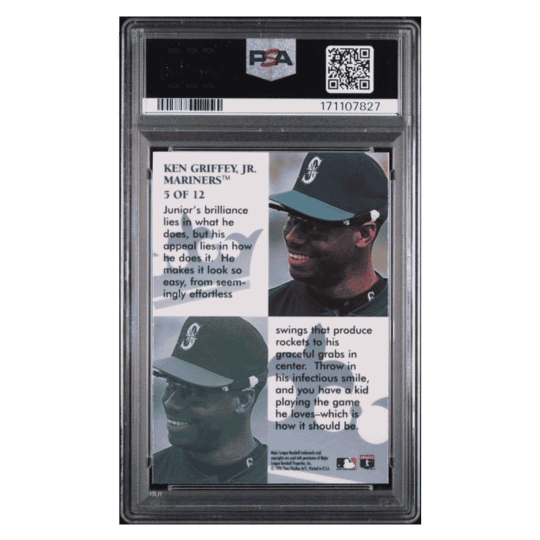 Ken Griffey Jr PSA 8 1996 Flair Diamond Cuts Card #5