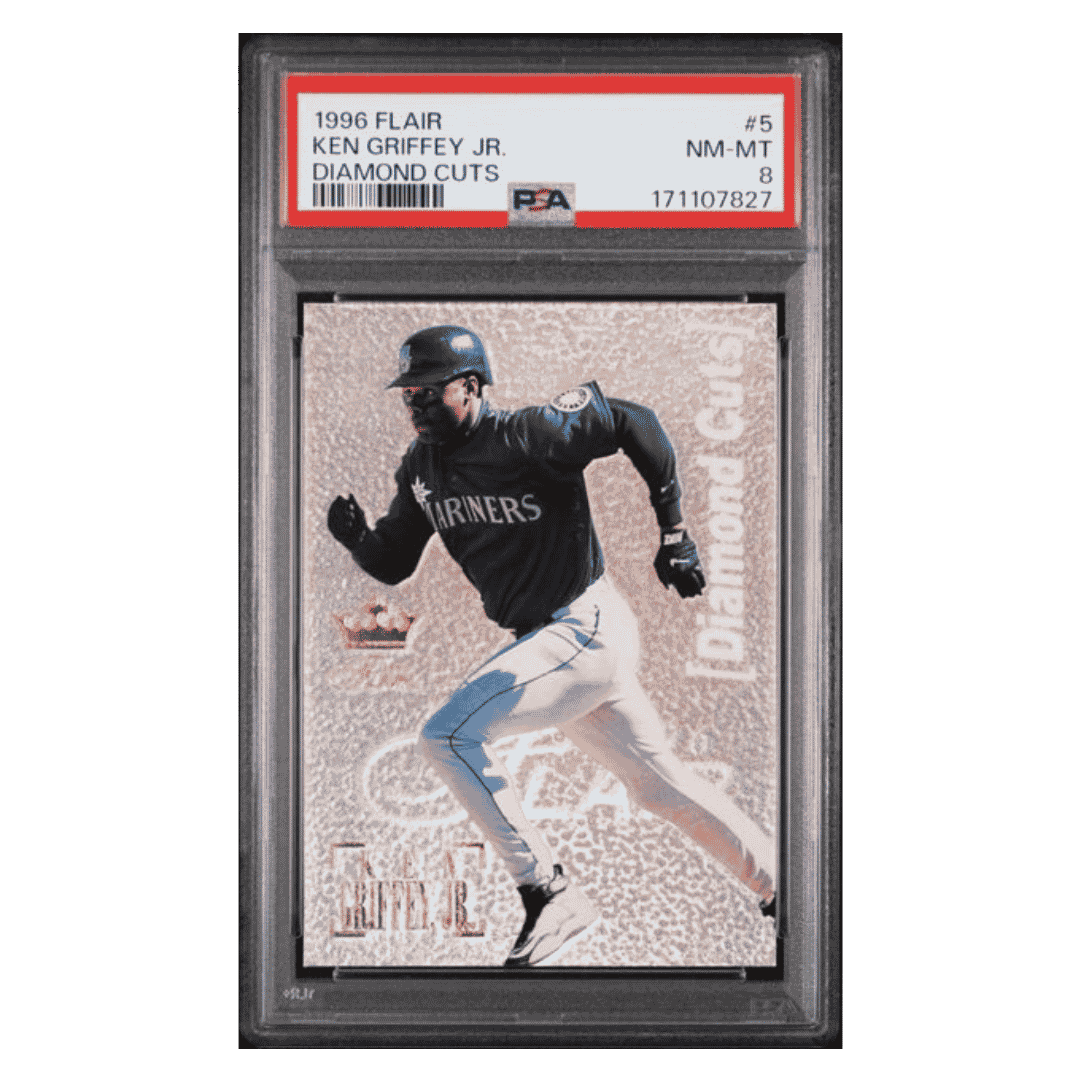 Ken Griffey Jr PSA 8 1996 Flair Diamond Cuts Card #5